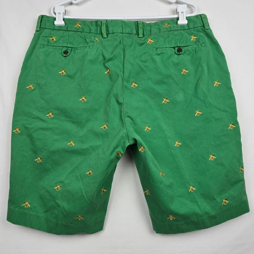 Polo Ralph Lauren Mens Green Bumblebee Embroidered Chino Shorts Size 40 Bee Prep